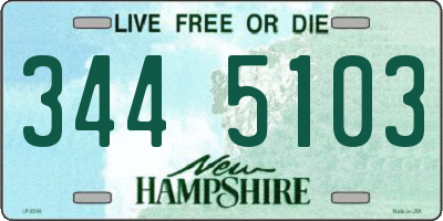 NH license plate 3445103