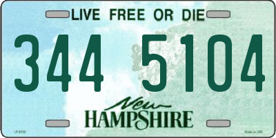 NH license plate 3445104