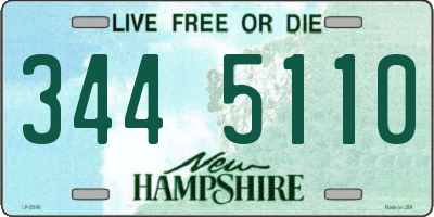 NH license plate 3445110