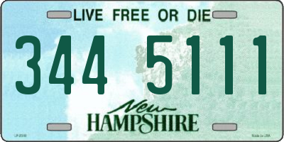 NH license plate 3445111
