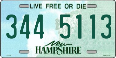 NH license plate 3445113