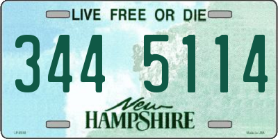 NH license plate 3445114