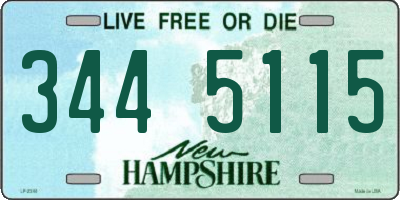 NH license plate 3445115