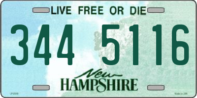 NH license plate 3445116