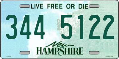 NH license plate 3445122
