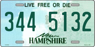NH license plate 3445132