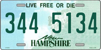 NH license plate 3445134