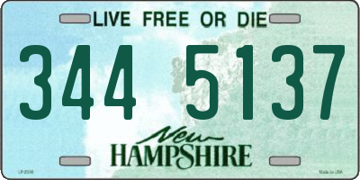 NH license plate 3445137