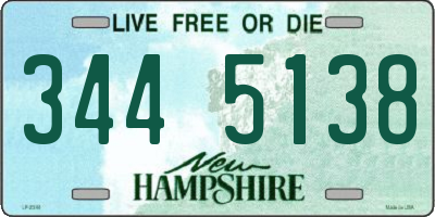 NH license plate 3445138