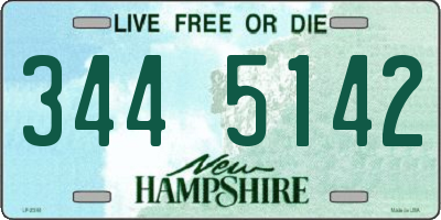 NH license plate 3445142