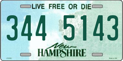 NH license plate 3445143