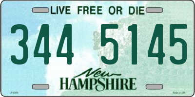 NH license plate 3445145