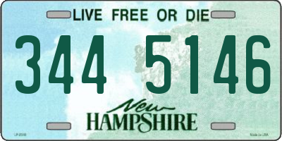 NH license plate 3445146