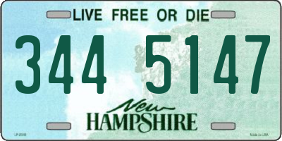 NH license plate 3445147