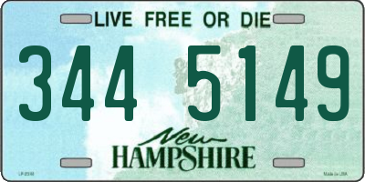 NH license plate 3445149