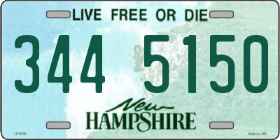 NH license plate 3445150