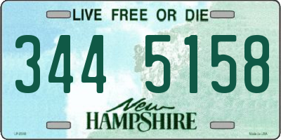 NH license plate 3445158