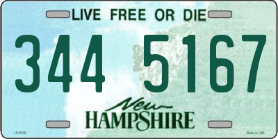 NH license plate 3445167