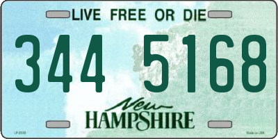 NH license plate 3445168