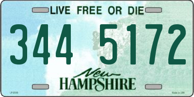 NH license plate 3445172