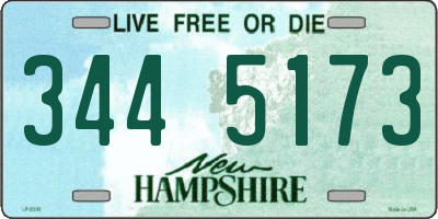 NH license plate 3445173