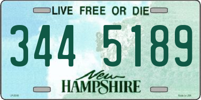 NH license plate 3445189