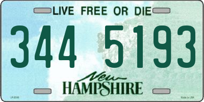 NH license plate 3445193