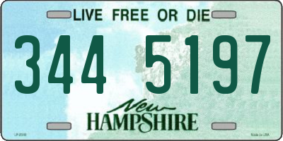 NH license plate 3445197