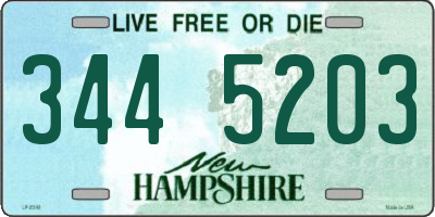 NH license plate 3445203