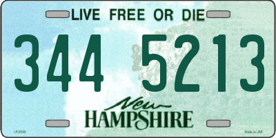 NH license plate 3445213