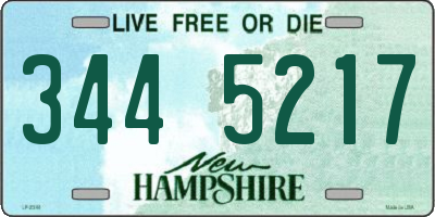 NH license plate 3445217