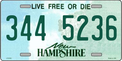 NH license plate 3445236