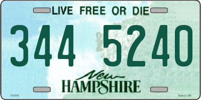 NH license plate 3445240
