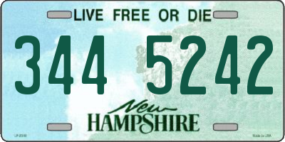 NH license plate 3445242