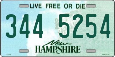 NH license plate 3445254
