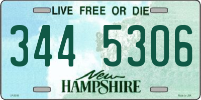 NH license plate 3445306