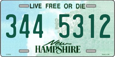 NH license plate 3445312