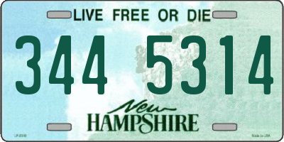 NH license plate 3445314