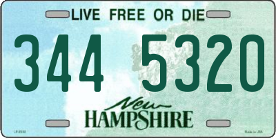 NH license plate 3445320