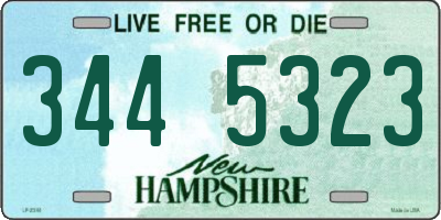 NH license plate 3445323