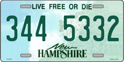 NH license plate 3445332