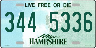 NH license plate 3445336