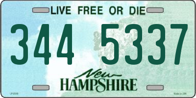 NH license plate 3445337
