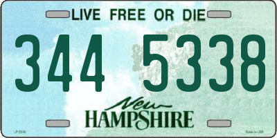NH license plate 3445338