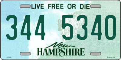 NH license plate 3445340