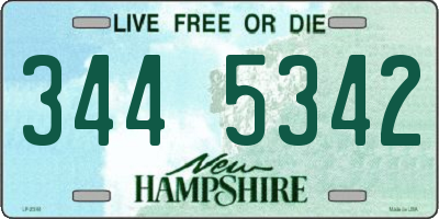 NH license plate 3445342