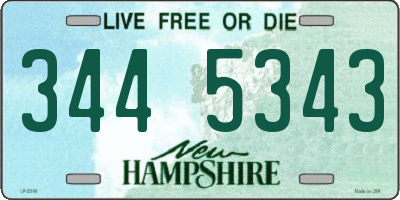 NH license plate 3445343