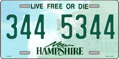 NH license plate 3445344