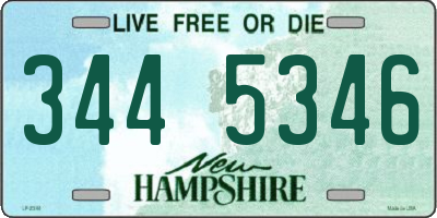 NH license plate 3445346