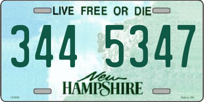 NH license plate 3445347